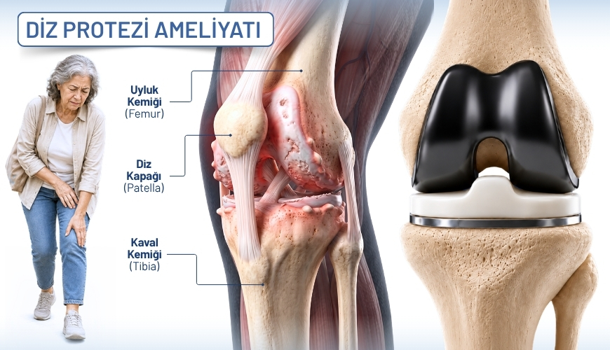 Diz protezi ameliyatı, ileri evre diz kireçlenmesine bağlı ağrı ve hareket kısıtlılığı yaşayan hastalarda değerlendirilir.