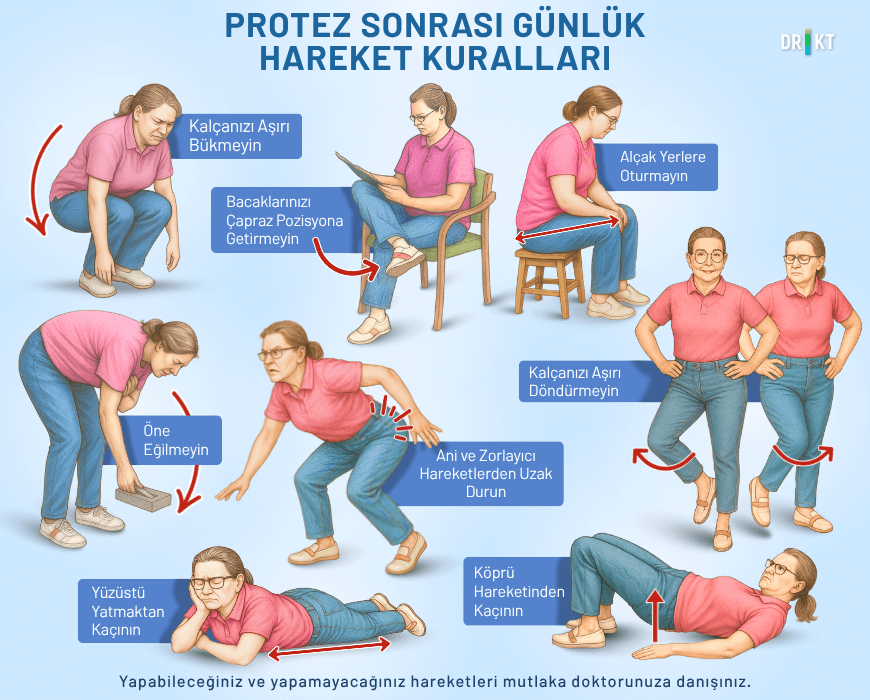 Kalça Protezi Sonrası Kaçınılması Gereken Hareketler

