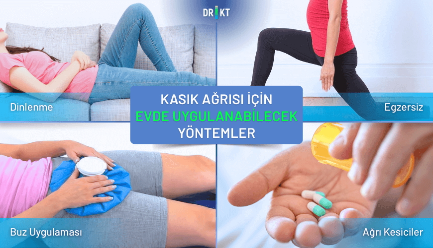 Evde uygulanabilecek buz, istirahat, ağrı kesici ve basit egzersizler, hafif kasık ağrısında rahatlama sağlayabilir.