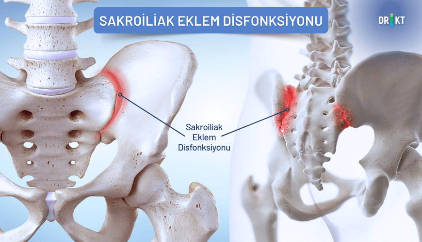 Kuyruk sokumu ve leğen kemiği arasında bulunan sakroiliak eklemdeki sorunlar, bel ve kasık ağrısı nedenleri arasında yer alır.